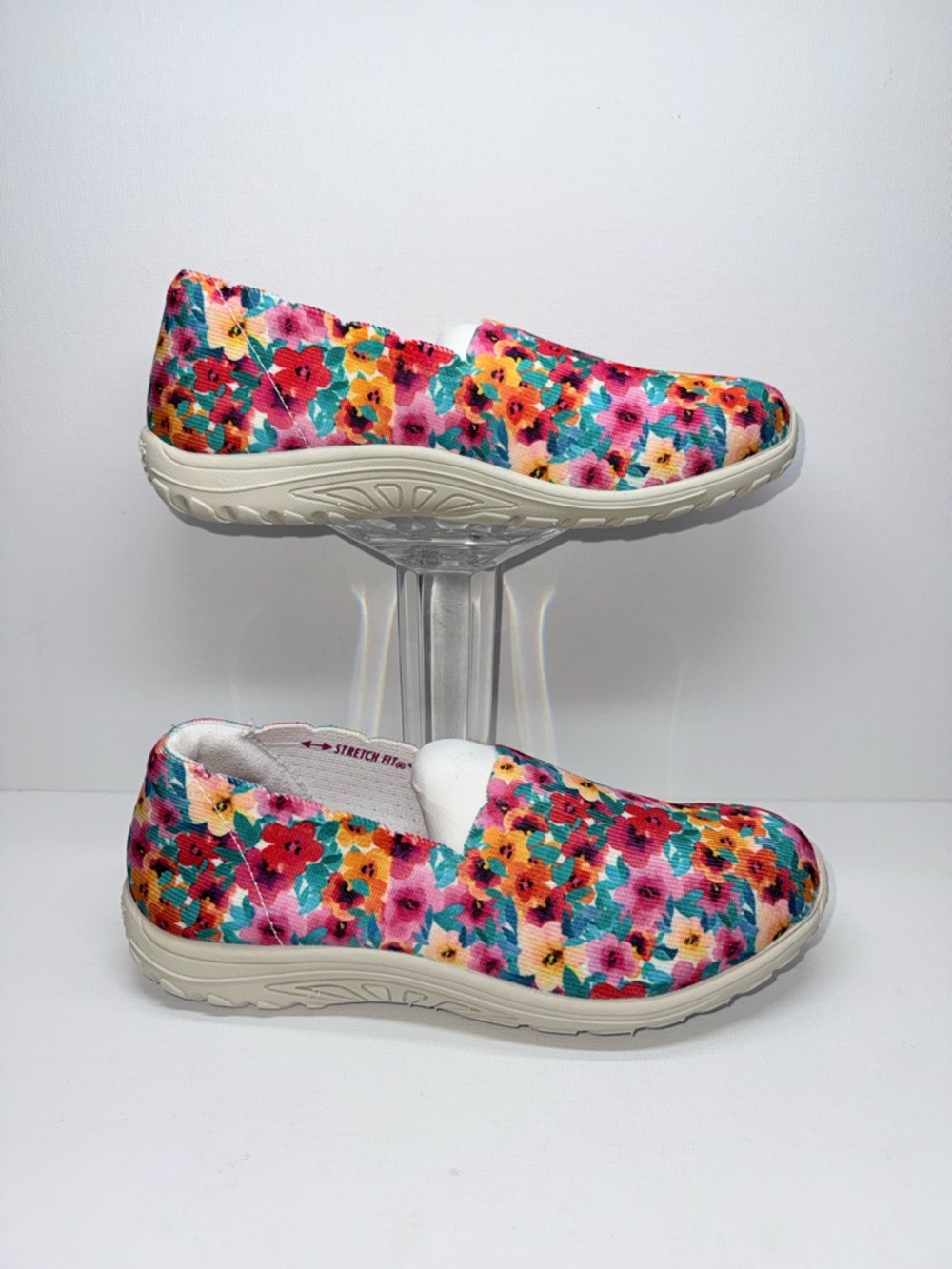 Floral Slip-On Walking Shoes - Multi Floral WIDE FIT